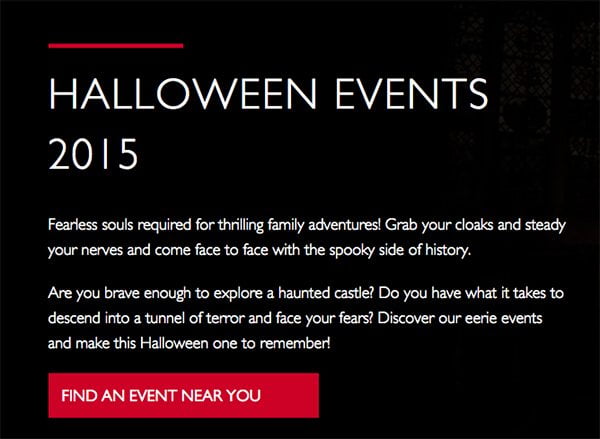 English Heritage Halloween Events