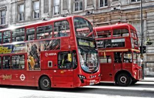 London Buses on Whitehall by DncnH via Flickr