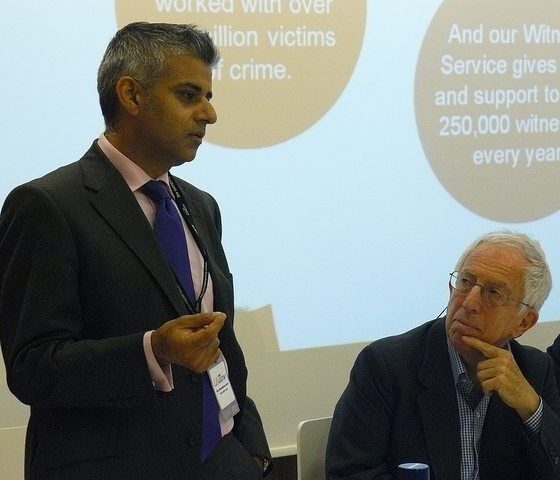 Rt Hon Sadiq Khan MP and Roger Graef at Has Labour lost the plot on crime by Policy Exchange via Flickr