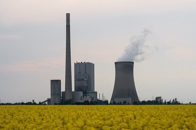 Coal power-plant and oilseed rape by X1lkima via flickr