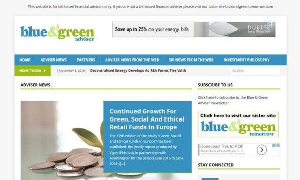 Blue & Green Adviser website