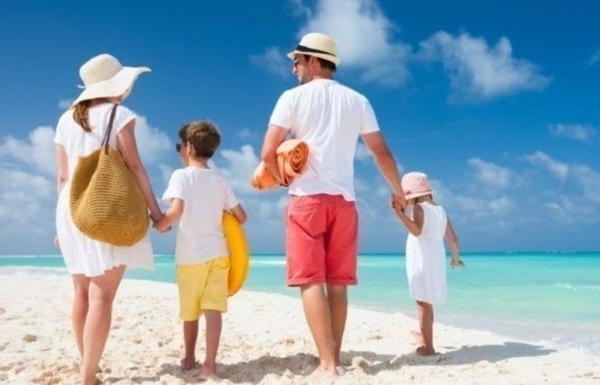 family-on-beach