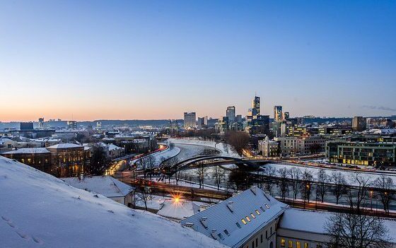 Winter cityscape of Vilnius by Mantas Volungevicius via flickr