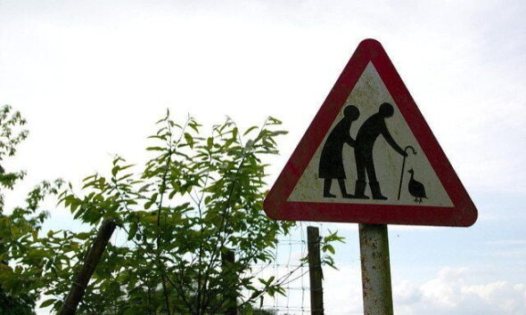 Pensioners harassing ducks by Dominic Cleal via flickr