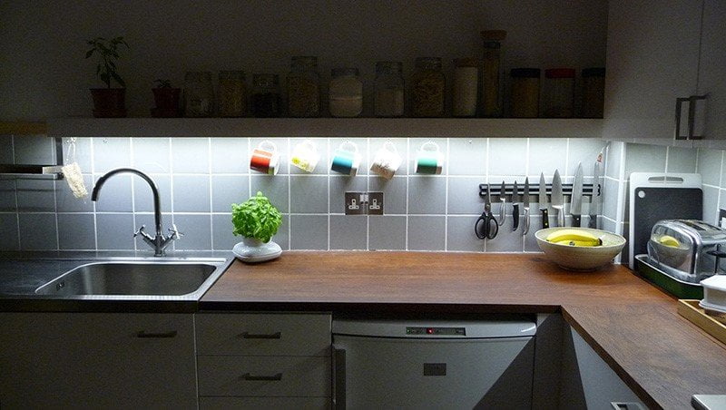 sustainable lighting in kitchen