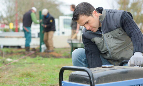 air compressor in construction works