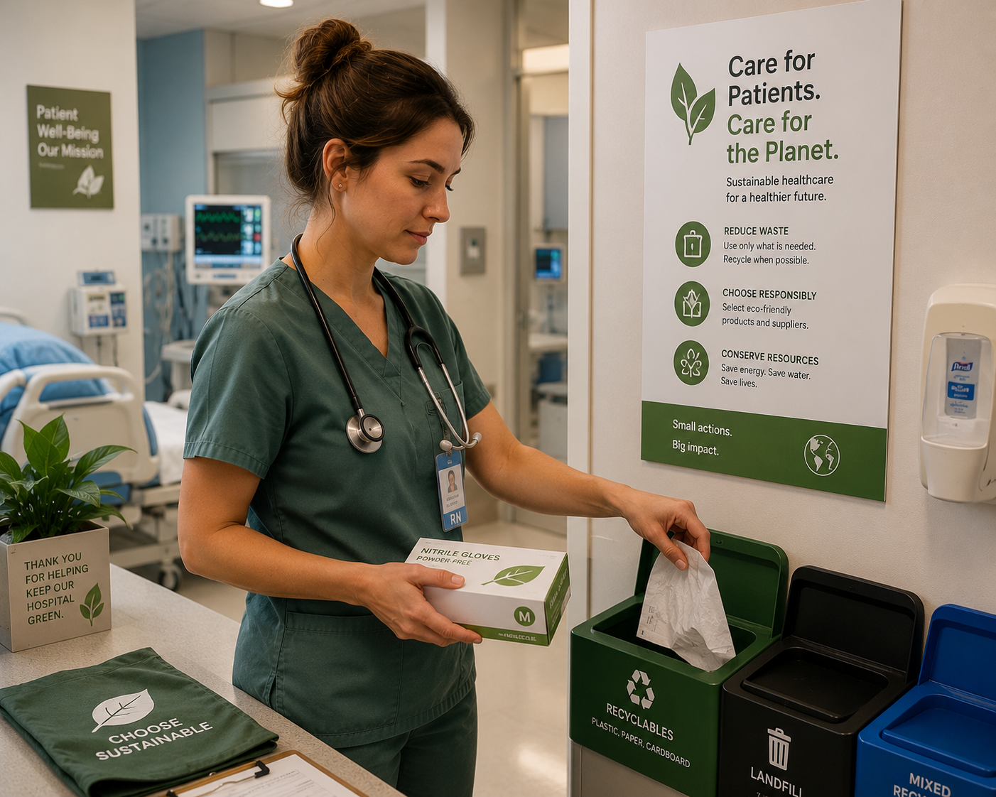 eco-friendly healthcare worker