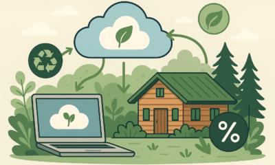 How Cloud Software Helps Small Eco-Lodges Minimize Their Carbon Footprints -- AI-generated illustration