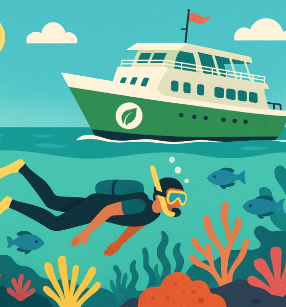 The Eco-Case for a Liveaboard - Why the Greenest Way to See a Reef Might Be a Boat -- AI-generated illustration