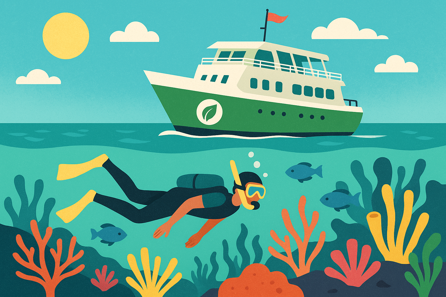 The Eco-Case for a Liveaboard - Why the Greenest Way to See a Reef Might Be a Boat -- AI-generated illustration