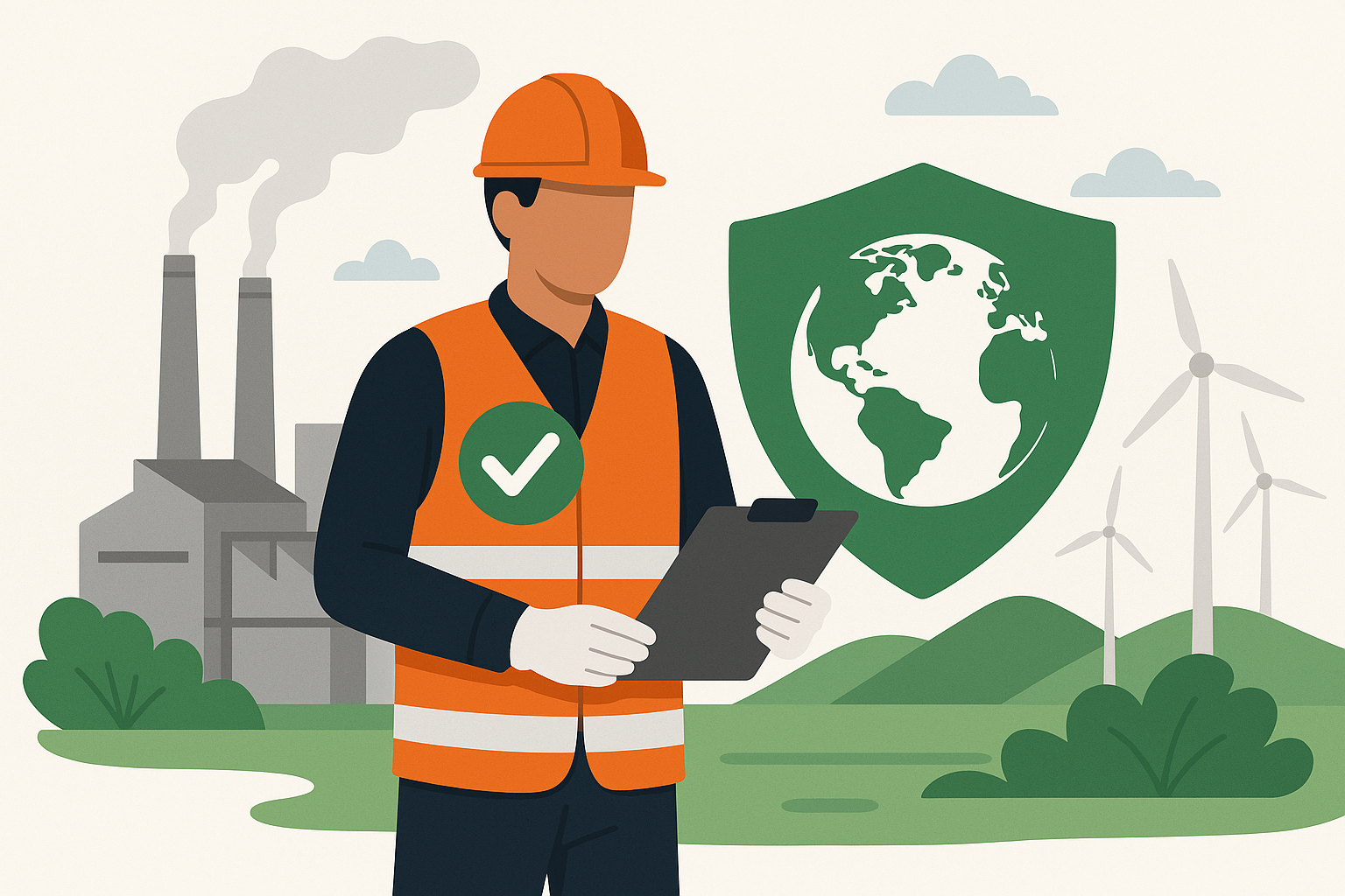 Occupational Safety's Overlooked Role in Environmental Accountability -- AI-generated illustration